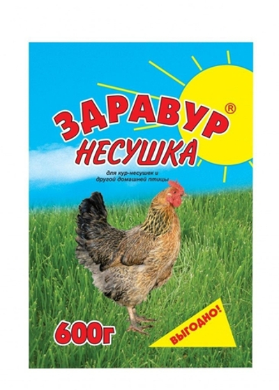 Прикормка для птицы НЕСУШКА ЗДРАВУР цветной пакет 600 гр