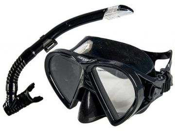 Набор маска+трубка Sargan Барракуда черный