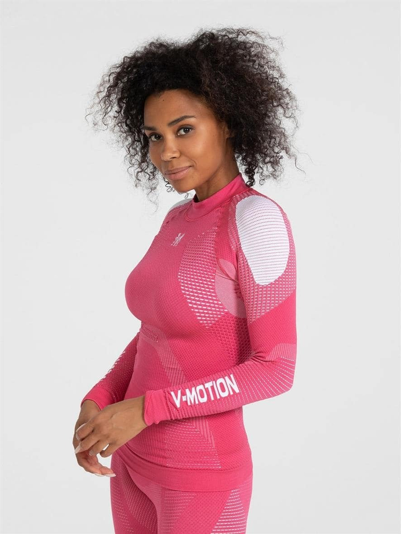 Термолонгслив женский ALPINESPORTS V-MOTION розовый