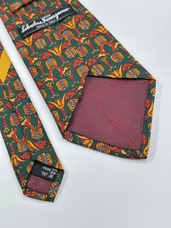 Галстук зелёный Salvatore Ferragamo