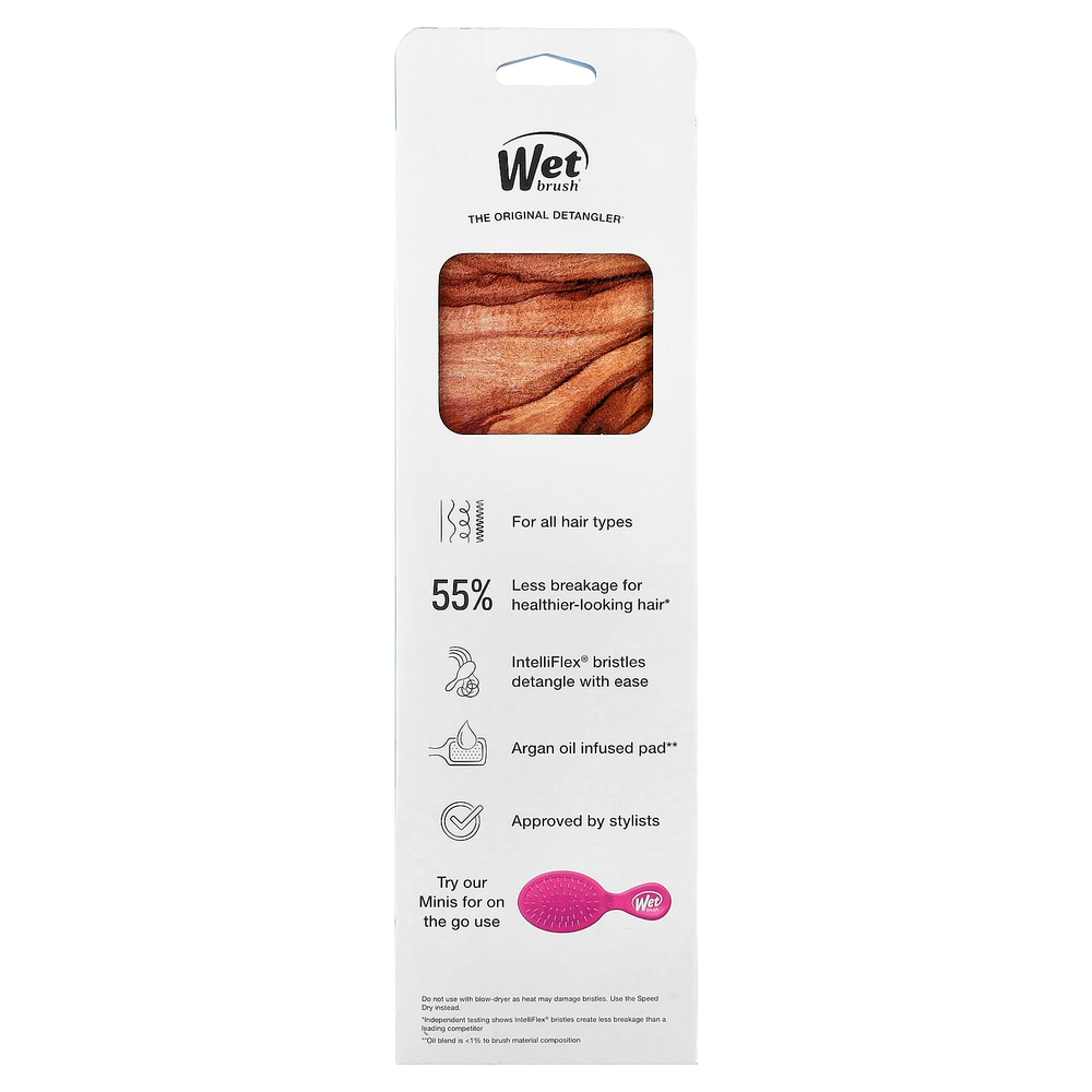 Wet Brush, щетка для гладкости кожи с аргановым маслом, коричневый, 1 шт.