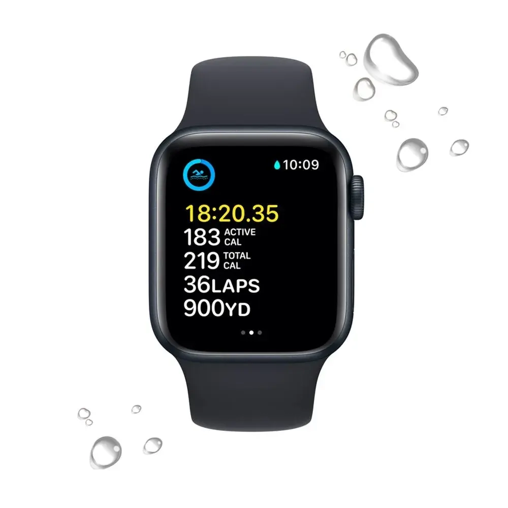 Apple Watch SE Gen 2 44mm (GPS) Midnight Aluminum Case with Midnight Sport Band (M/L) (MNTG3/MRE93)