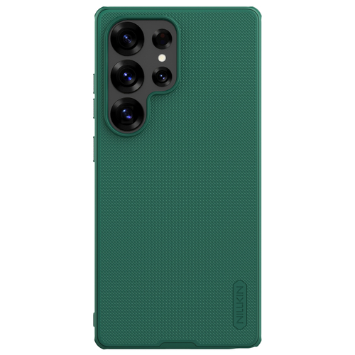 Усиленный противоударный чехол зеленого цвета (Dark Green) от Nillkin для Samsung Galaxy S25 Ultra, серия Super Frosted Shield Pro
