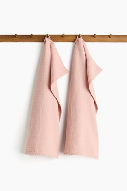 H&M HOME НАБОР КУХОННЫХ ПОЛОТЕНЕЦ ( 2 ШТ.), РОЗОВЫЙ