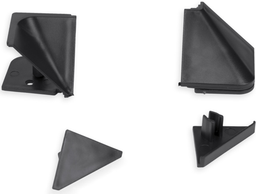 Фурнитура к плинтусу для столешниц рифленый ПВХ 25х25мм Черный