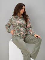 Костюм с брюками КБ-184/фисташка-мифическиецветы