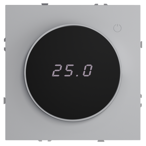 Терморегулятор электронный VOLTUM S70 с индикацией и датчиком, для теплого пола, (серый)