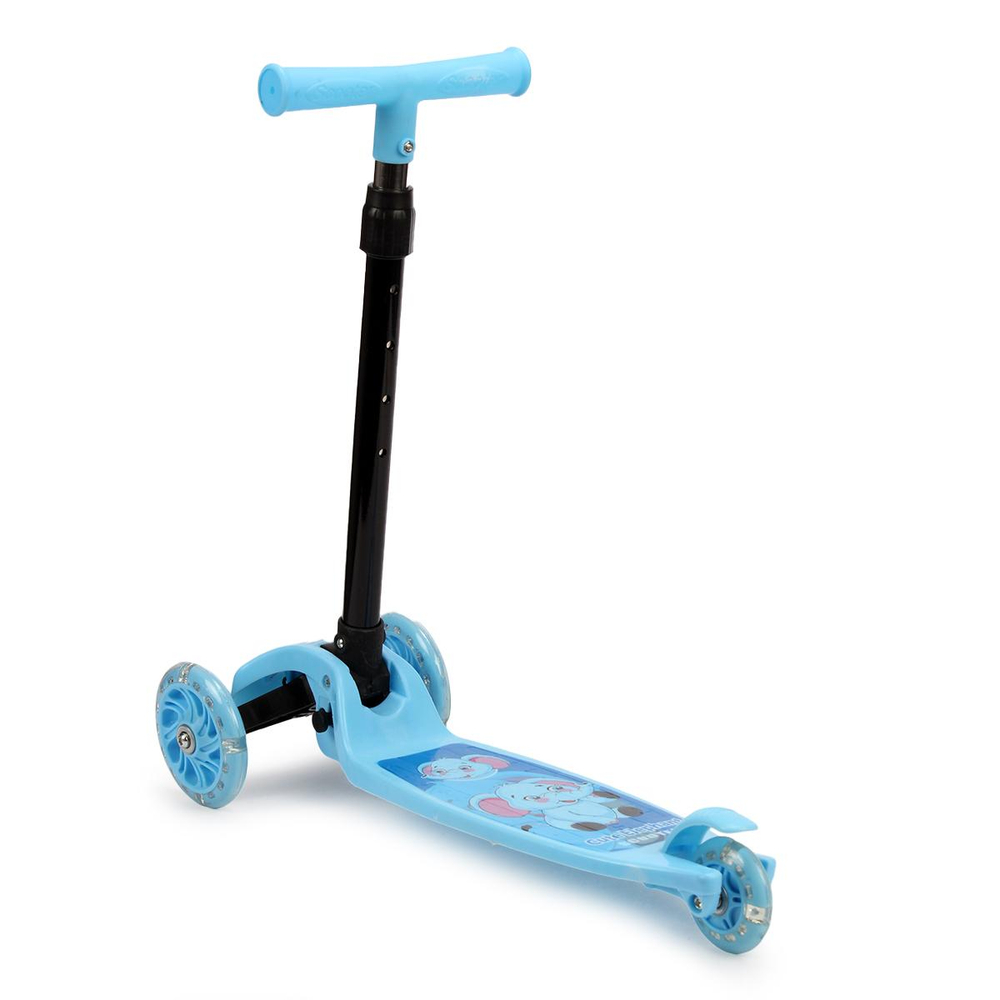 Кикборд эконом самокат детский 3 х колесный, со светом