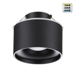358962 SPOT NT22 447 черный Светильник встраиваемый с переключ. цв. температуры IP20 LED 3000К\4000К\6000К 12W вниз + 3W вверх 110-265V GIRO