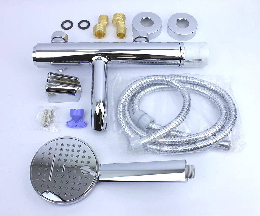 Смеситель для ванны и душа Bronze de Luxe Focus 24603CM хром/мрамор