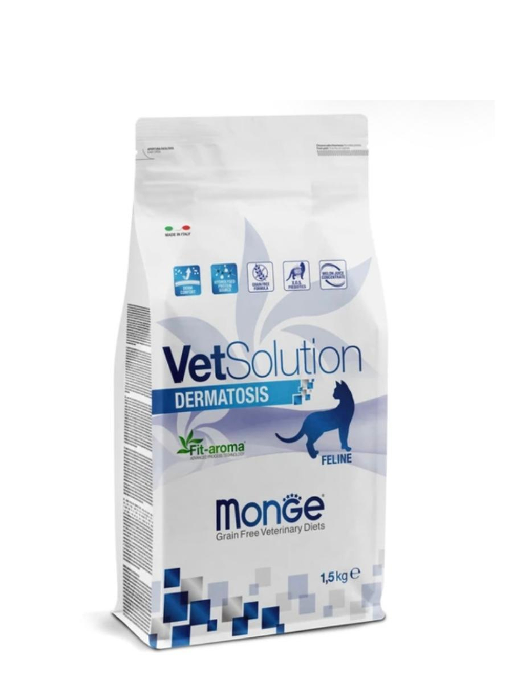 Сухой корм Monge (Монж)Дерматозис) VetSolution Cat Dermatosis для кошек 1,5 кг