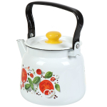 Чайник эмал, 2.3 л, с пластиковой кнопкой, Сиб товары, Каприче, бел, С2714.3*118