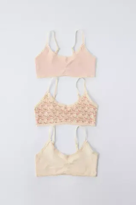 ZARA НАБОР ИЗ ТРЕХ ТОПОВ С ЦВЕТОЧНЫМ ПРИНТОМ, РОЗОВЫЙ