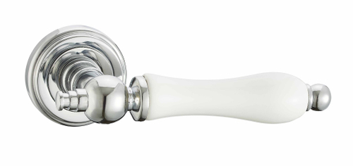 Дверная ручка V30CP/HR хром/белая керамика