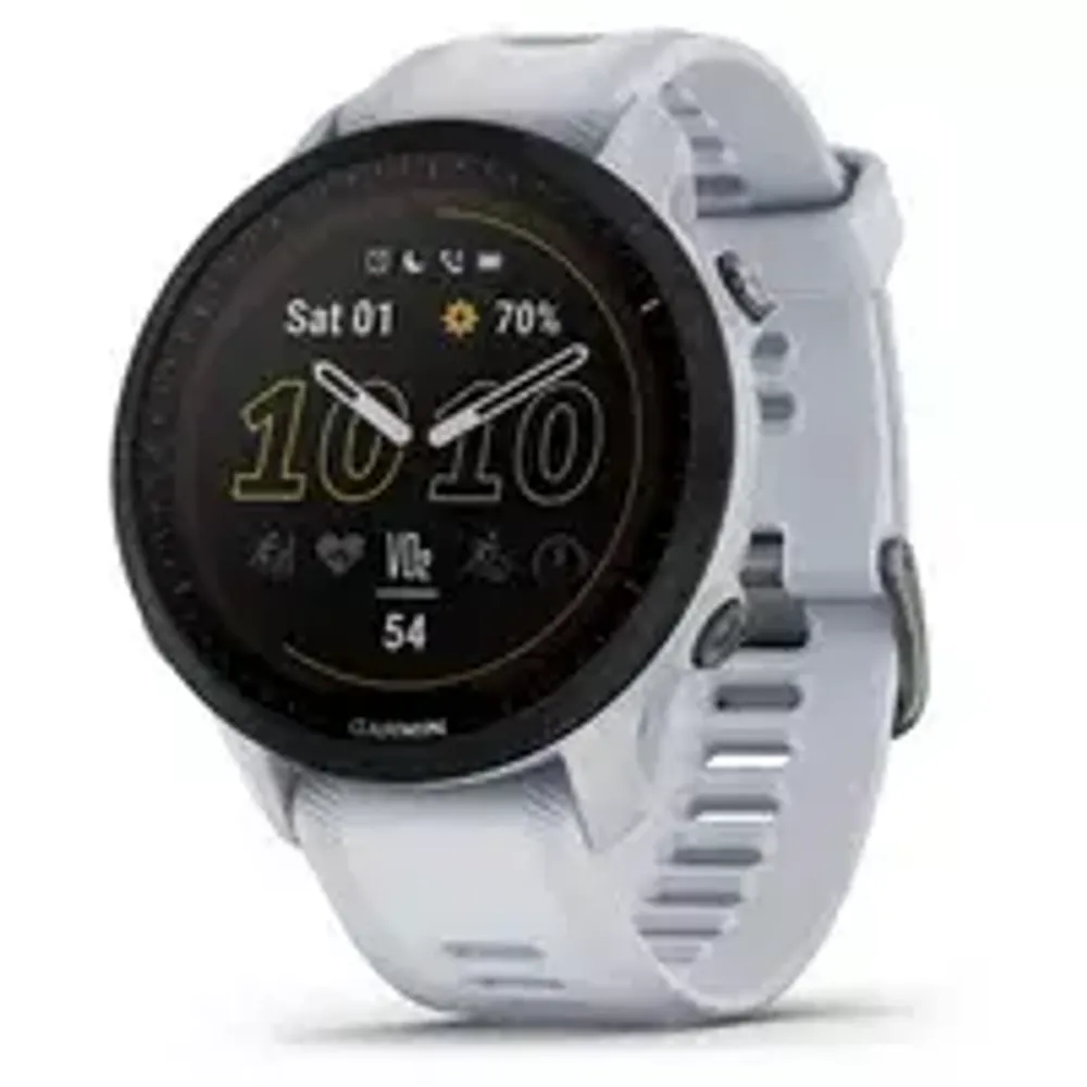 Смарт-часы Garmin Forerunner 955 Solar с белым ремешком (010-02638-21)