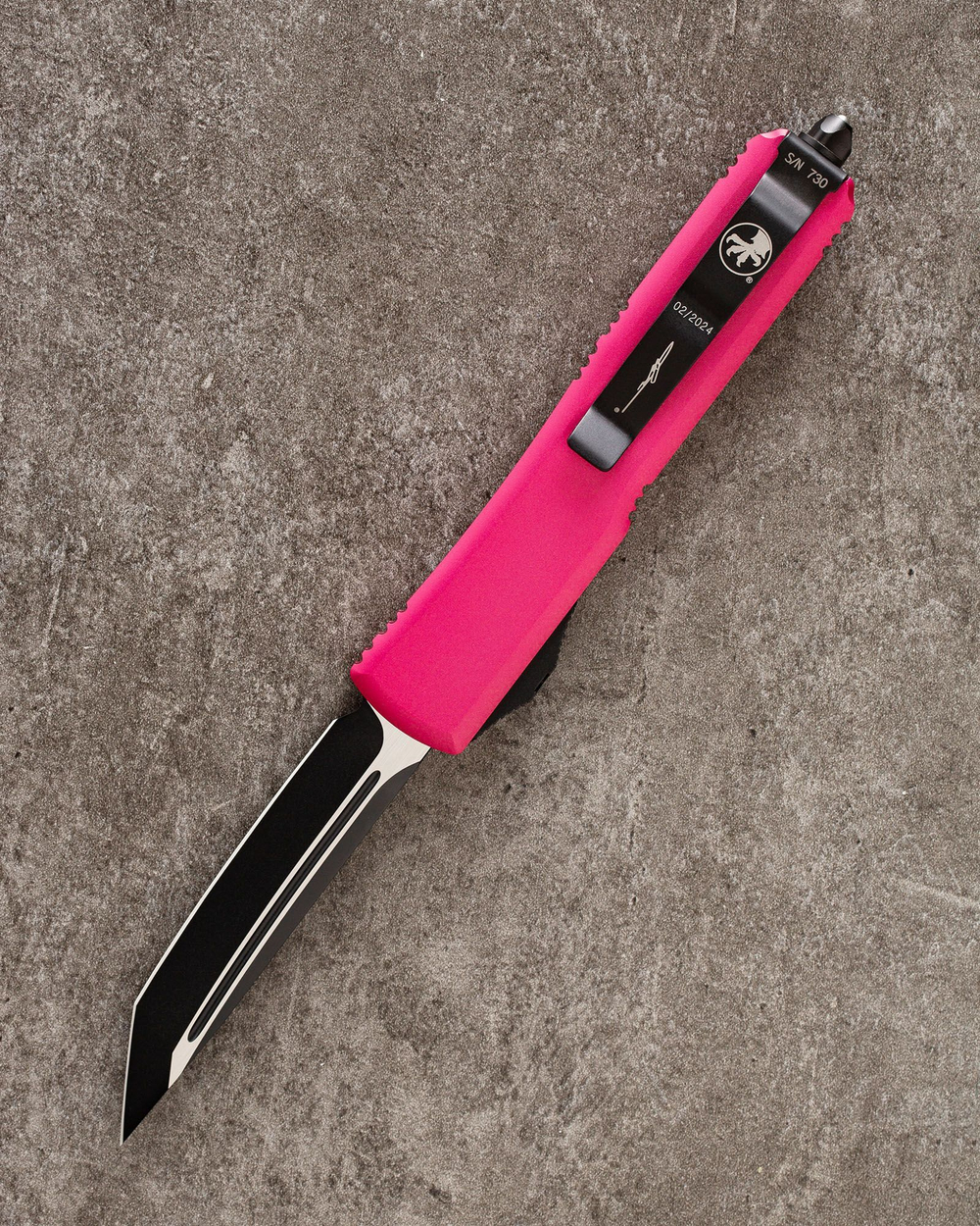 Автоматический складной нож Microtech Ultratech T/E Merlot Red Tanto Black VG10 123-1MR (бордовый)