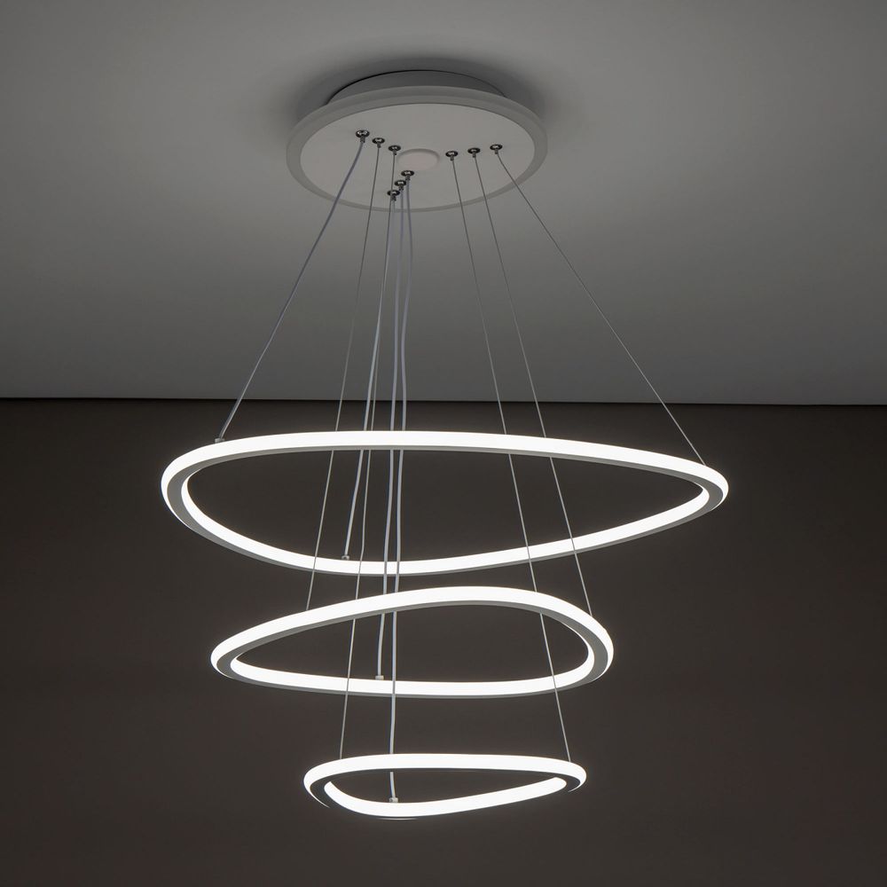 Citilux Неон Смарт CL731A330E RGB Умная подвесная люстра Белая