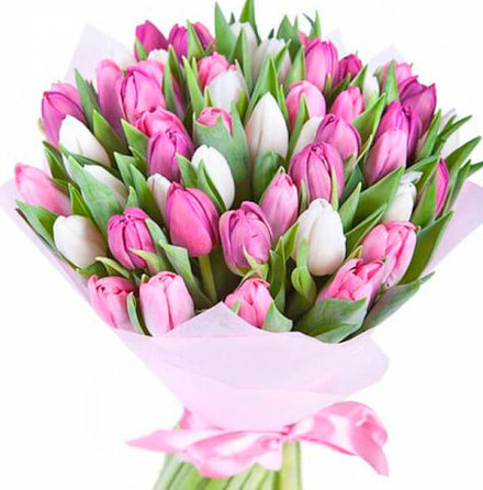 Букет из тюльпанов "Созвездие счастья"