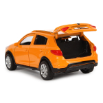 Модель ин. мет. "Kia Rio" 12см, двери, багаж, оранжевый, коробка XLINE-12-OG (Технопарк)