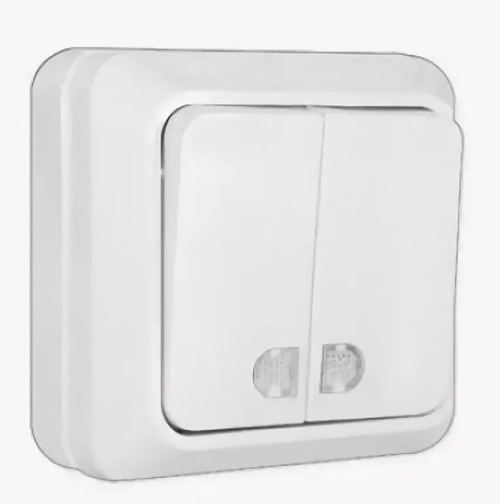 Выключатель 2-кл ОП 10А  ОЛИМП бел