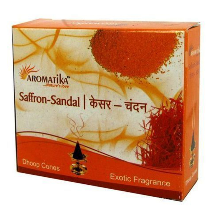 Aromatika Saffron-Sandal Благовоние-конус Шафран Сандал, 25 г