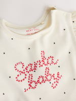 Комбинезон / Cлип для девочки Next F34-048, Молочный, Красный