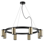 LR018318 Люстра RULLO 8х50W GU10 ЧЕРНЫЙ/БРОНЗА (571018+214431-8)