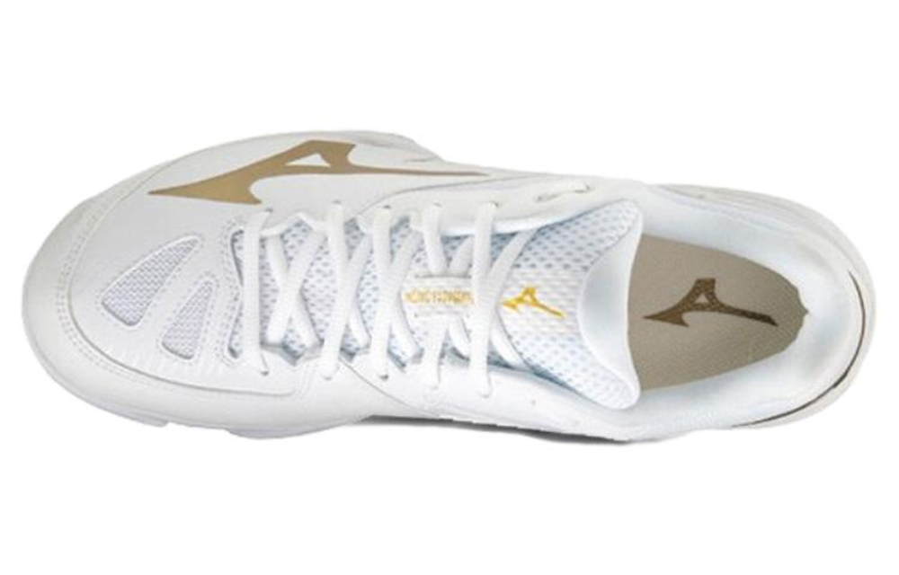 Mizuno Wave Claw 2 Comfortable Slip Resistant, Abrasion Resistant, Breathable Low top Badminton Shoes Unisex White Gold