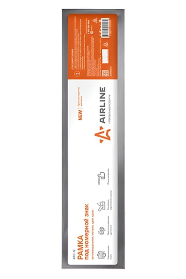 Рамка под номерной знак Airline, антивандальная, металл, цвет хром (AFC-12)