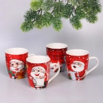 Кружка керамическая 350мл «С Новым годом!» Дед Мороз, микс 4рисунка