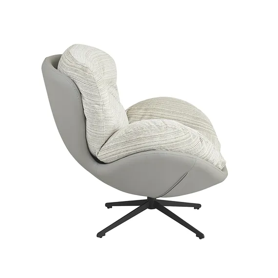 Кресло BLISS серый, экокожа, шенилл