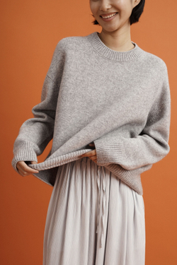 Пуловер Zoe из кашемира с мериносом серого цвета ПРЕДЗАКАЗ