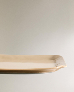 Zara Home блюдо сервировочное из каменной керамики, цвет бежевый, 20 см