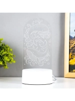 Светильник 3D ночник RISALUX «Кит», LED белый 8.5×9.5×16 см
