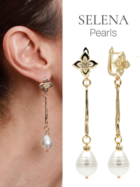 91004077 Серьги Selena Pearls