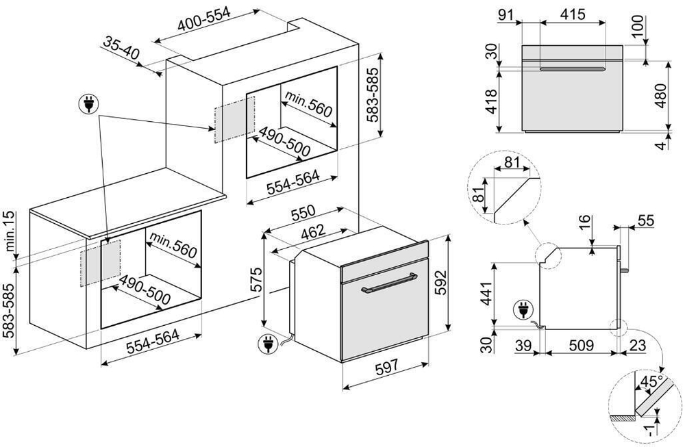Шкаф духовой электрический Smeg SFP6925NPZE1