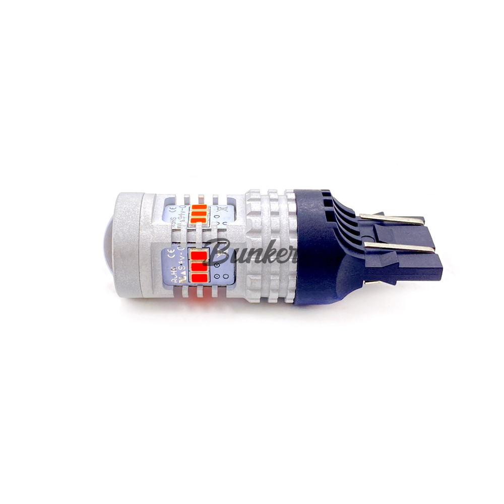 Светодиодная автомобильная LED лампа TaKiMi 7443-3020-14SMD (W21/5W),Красный,Не полярная,12V