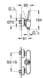 23430LS0 Eurodisk Joystick Смеситель для душа, внешний монтаж