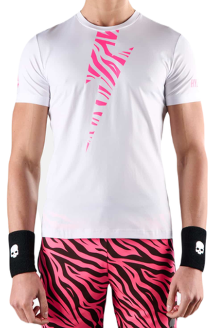 Мужская теннисная футболка Hydrogen Tiger Tech T-Shirt - white/fuchsia fluo