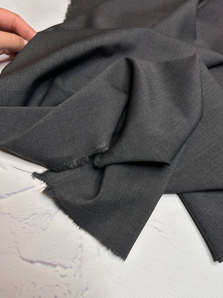 Костюмно-плательная однотонная шерсть (Marzotto, 100%шерсть, Серый базальт, 152, 250 гр/м2)