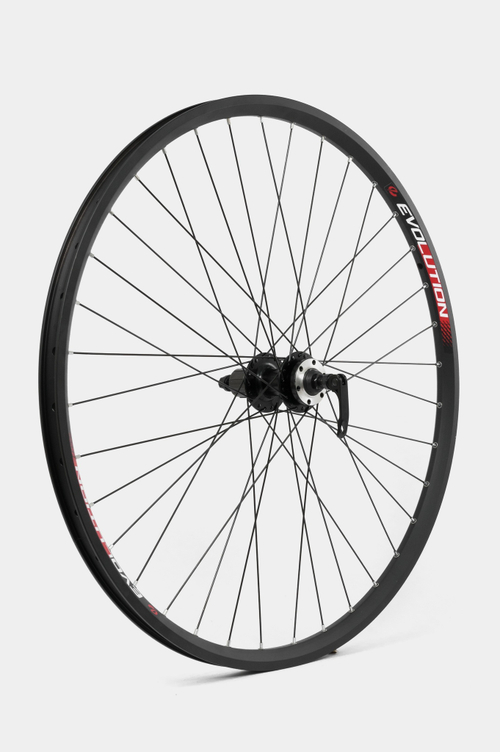 Колесо заднее 29" EVOLUTION двойной обод пистон. черный, ДИСК касс. 8-10 ск. эксц. промподш. черный спица черный(AlexRims)