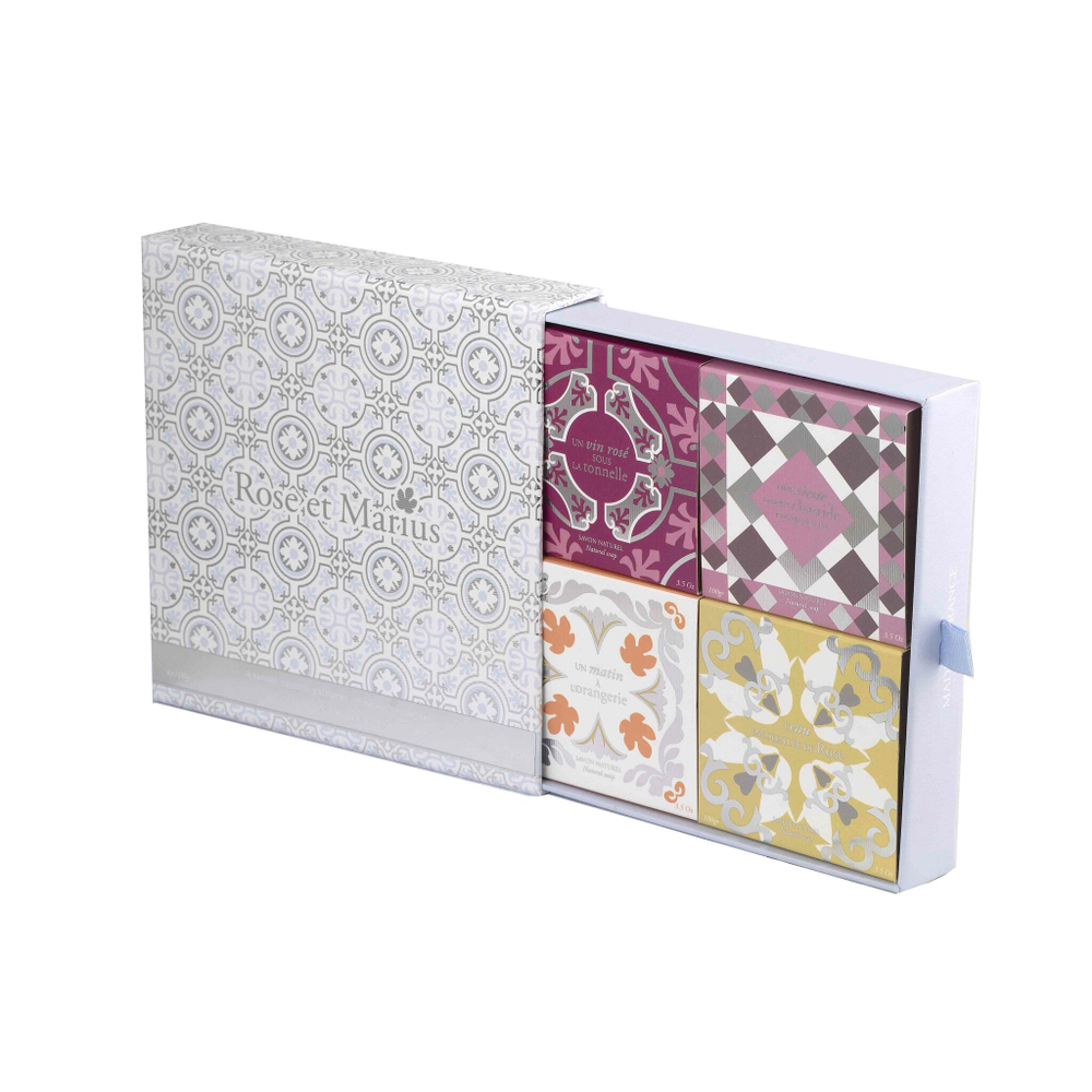 Набор мыла 4шт 100г Rose & Marius La parfumerie