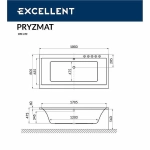 Ванна акриловая Excellent Pryzmat WAEX.PRY18WH 180х80 белая