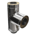 Сэндвич тройник для дымохода оцинкованная сталь Eco Flue двухконтурный 1 мм D200х120 мм угол 90 градусов