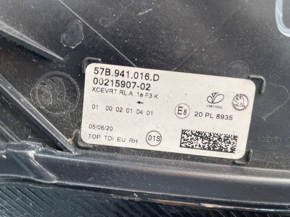 Фара правая Led Skoda Karoq 17-нв Б/У Оригинал 57b941016d