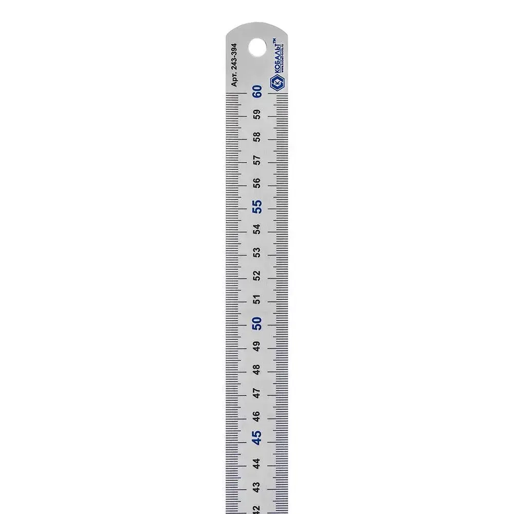 Линейка КОБАЛЬТ 600 x 28 x 0.7 мм, нерж.сталь