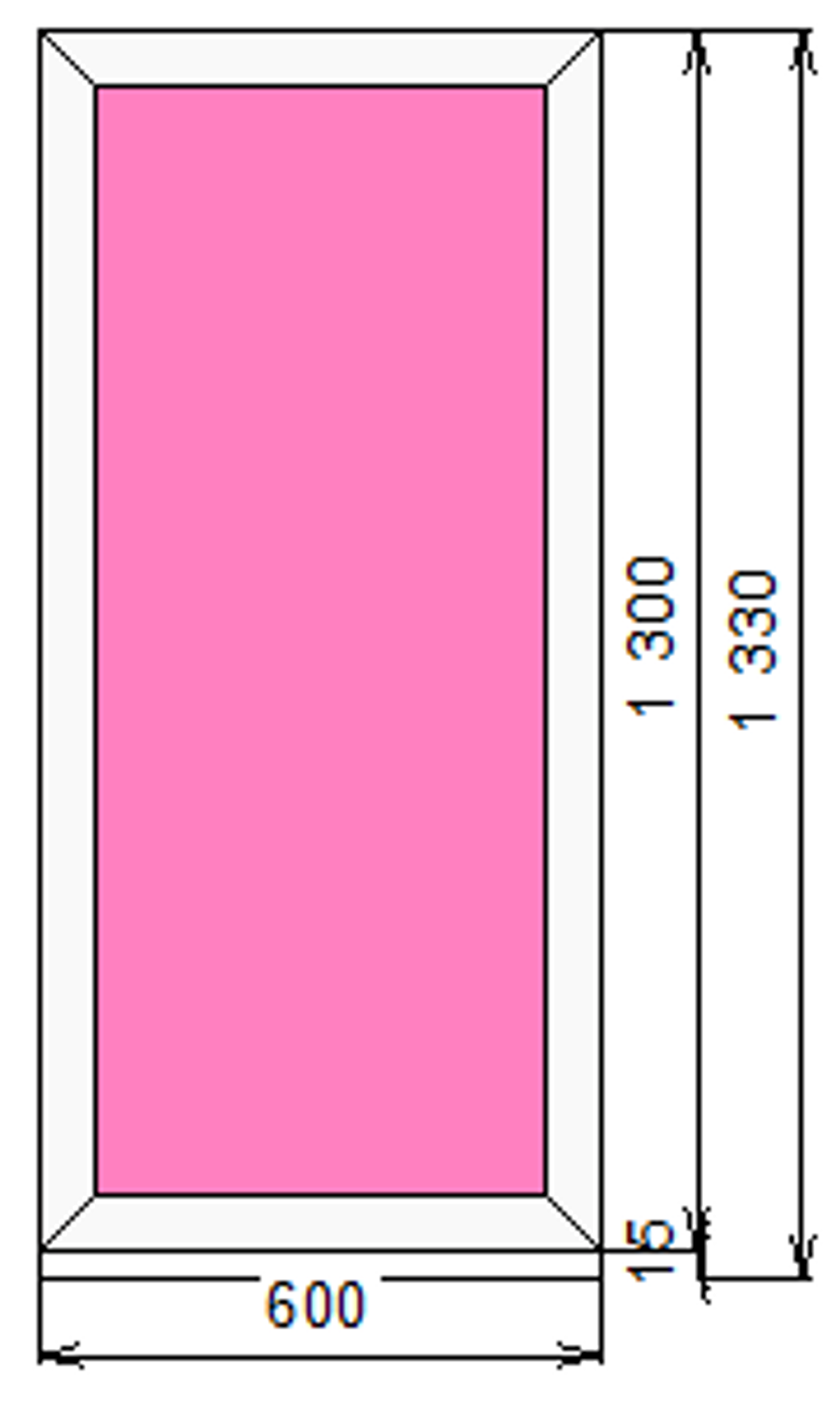 Пластиковое окно 1300 х 600 ТермА Эко