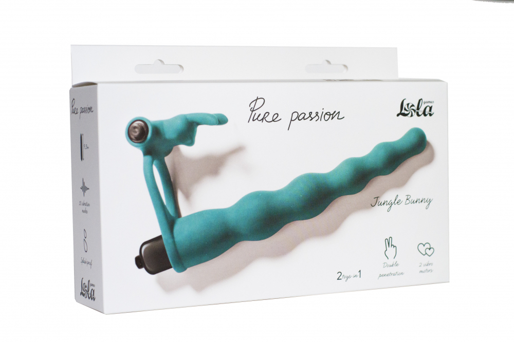 Вибронасадка для двойного проникновения Pure Passion Bunny Green 1202-03lola