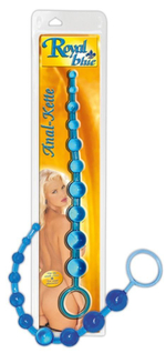 Голубые анальные бусы Royal blue (Цвет: голубой)