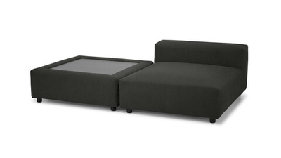 Диван Фиджи со столиком Vivaldi 37 210*137*62 см, Серый Велюр Нераскладной Фиеста